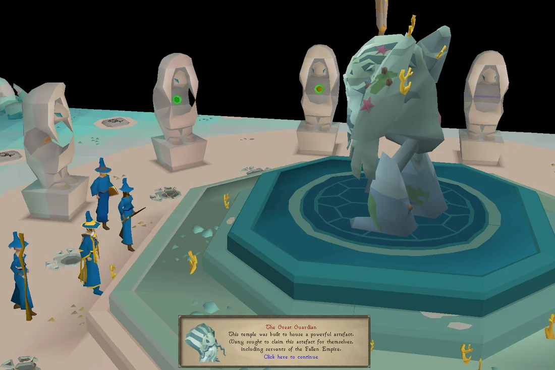 The Great Guardian explains the origins of the Temple.