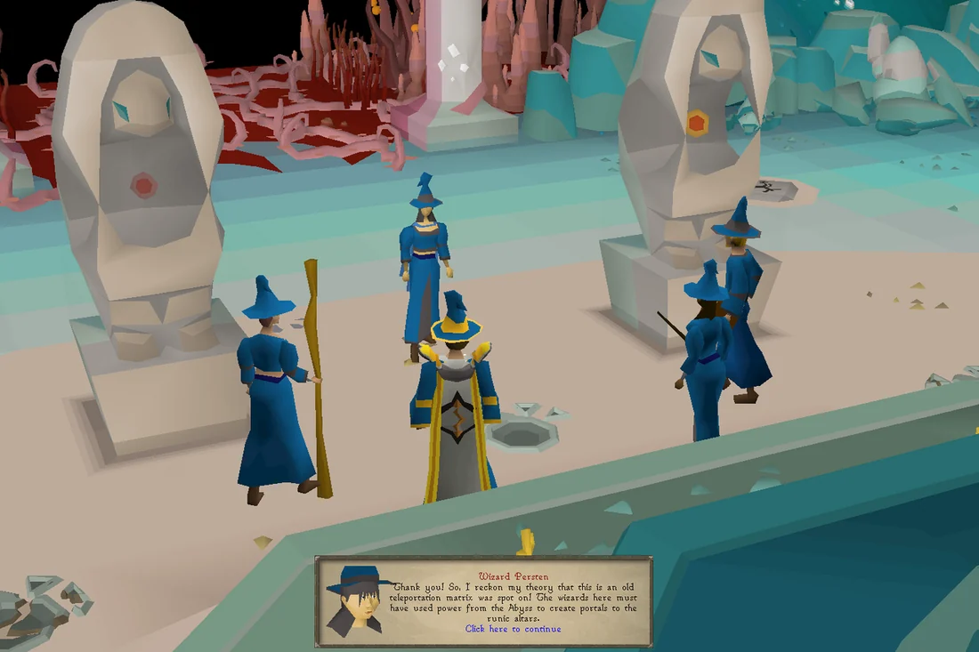 Persten and Traiborn's apprentices discuss their discoveries.