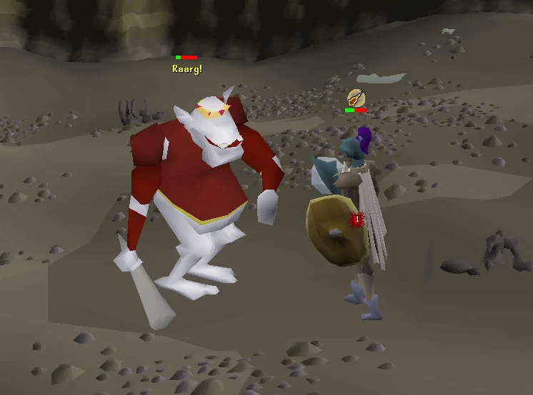 Fighting the Ice Troll King.