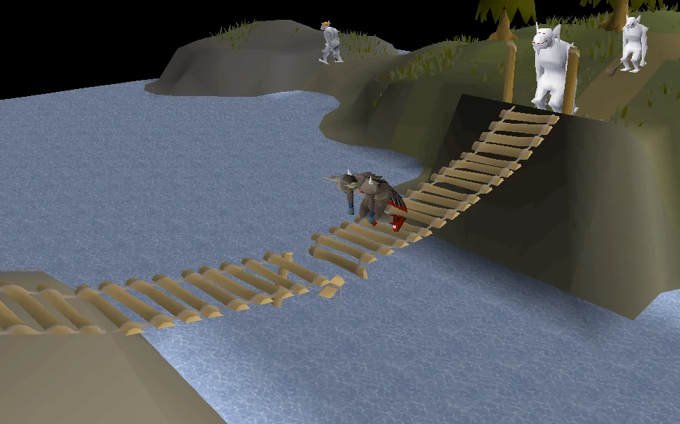 Repairing the bridge.