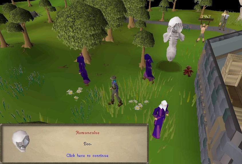 The Homunculus scares off the alchemists