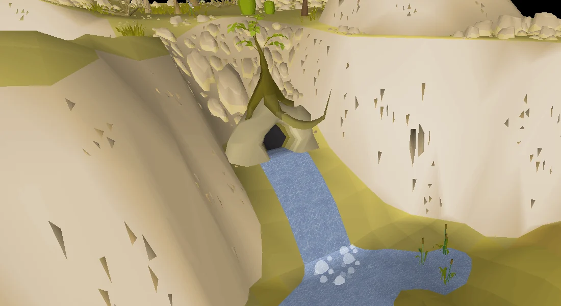 The waterfall.